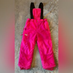 Kids Pink Snow Bib Overalls